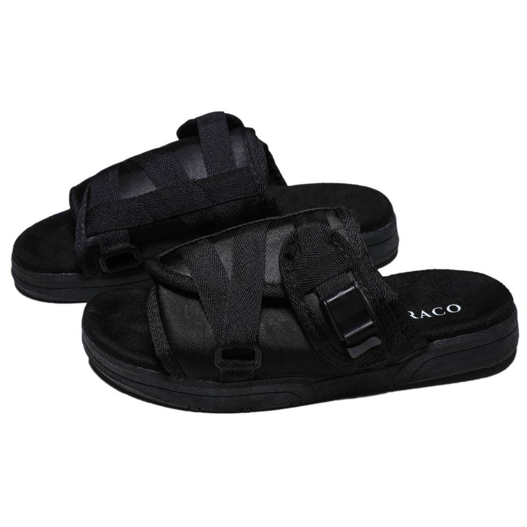 DracoSlides Comfortable Luxurious Slides For Men & Women Blackout
