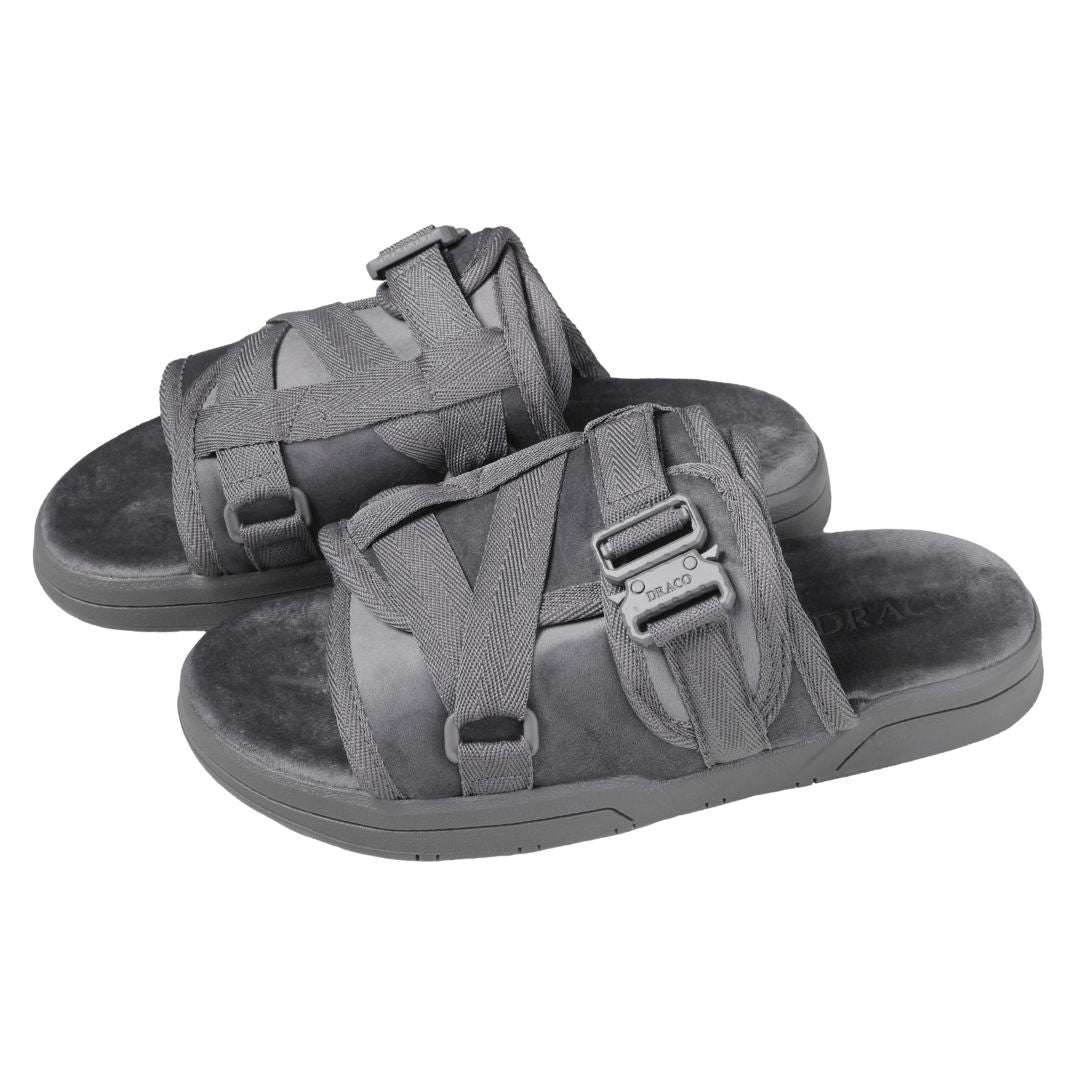 【新品未使用】DRMETHOD　SLINDY　グレージュ　LLサイズ Cool Grey DracoSlides | Air Draco Suede Memory Foam Slides