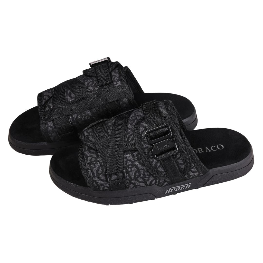 DracoSlides - Comfortable Luxurious Slides For Men & Women - Black