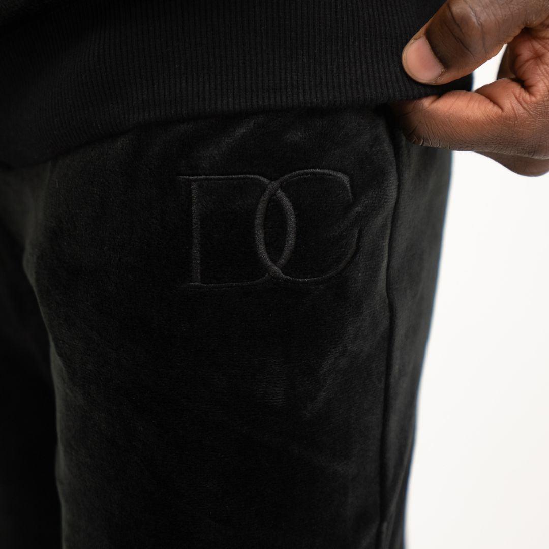 Draco Velour Tracksuit - Black