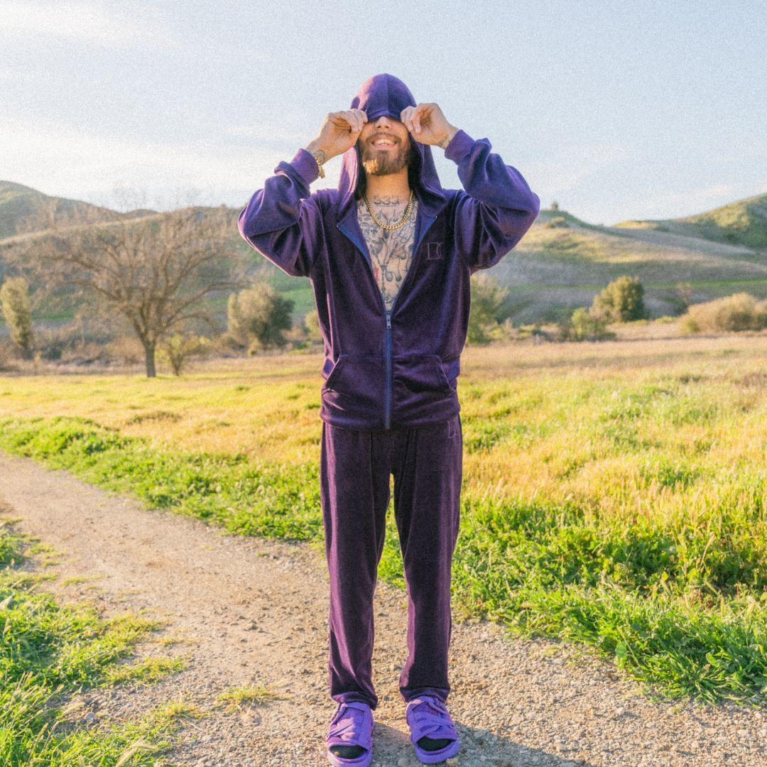 Draco Velour Tracksuit - Midnight Purple