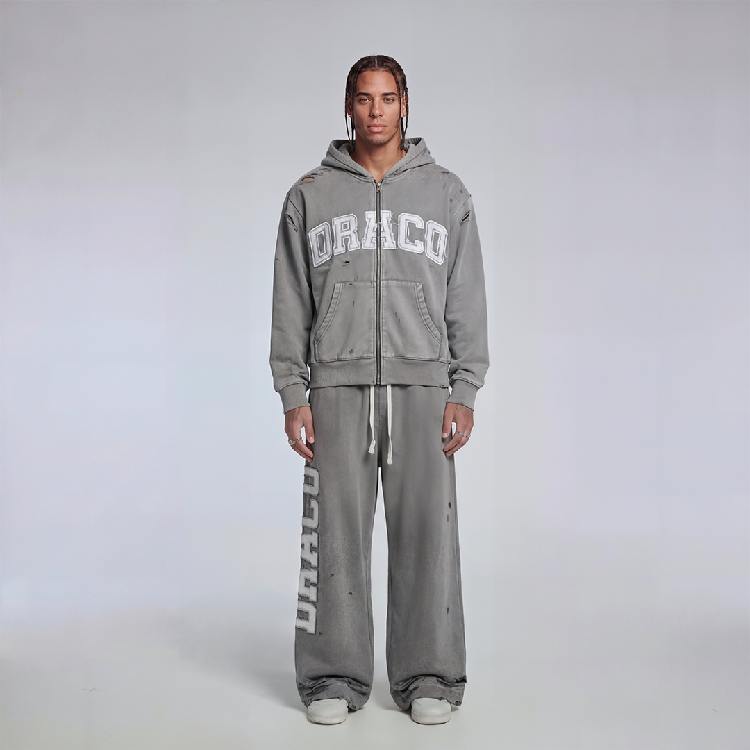 Draco Grey Distressed Pants