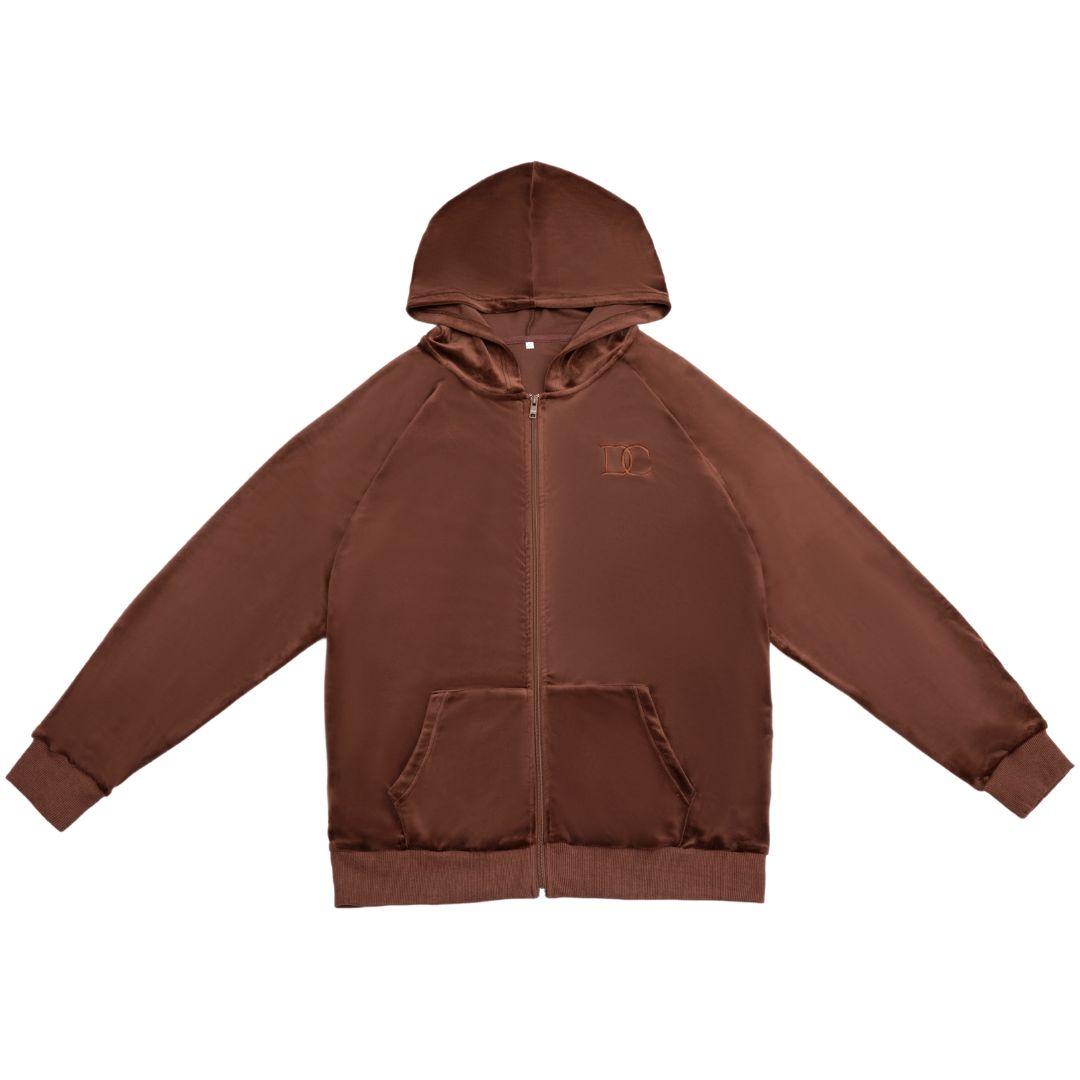 Draco Velour Tracksuit - Brown