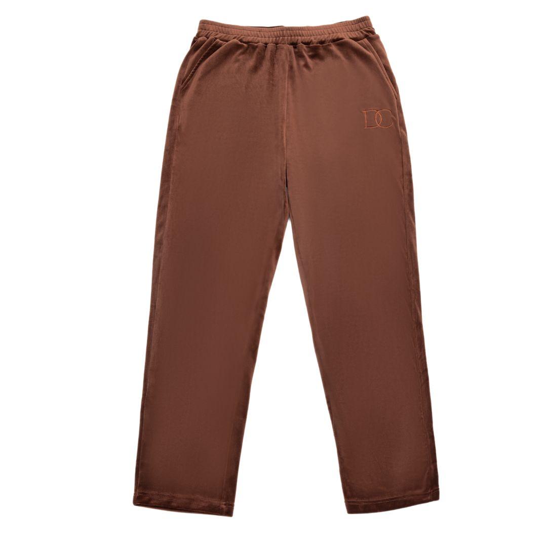 Draco Velour Tracksuit - Brown