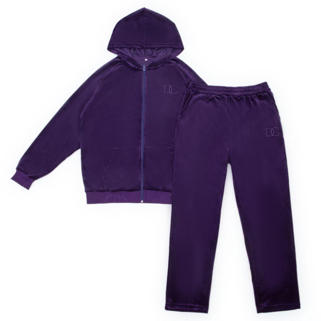 Draco Velour Tracksuit - Midnight Purple