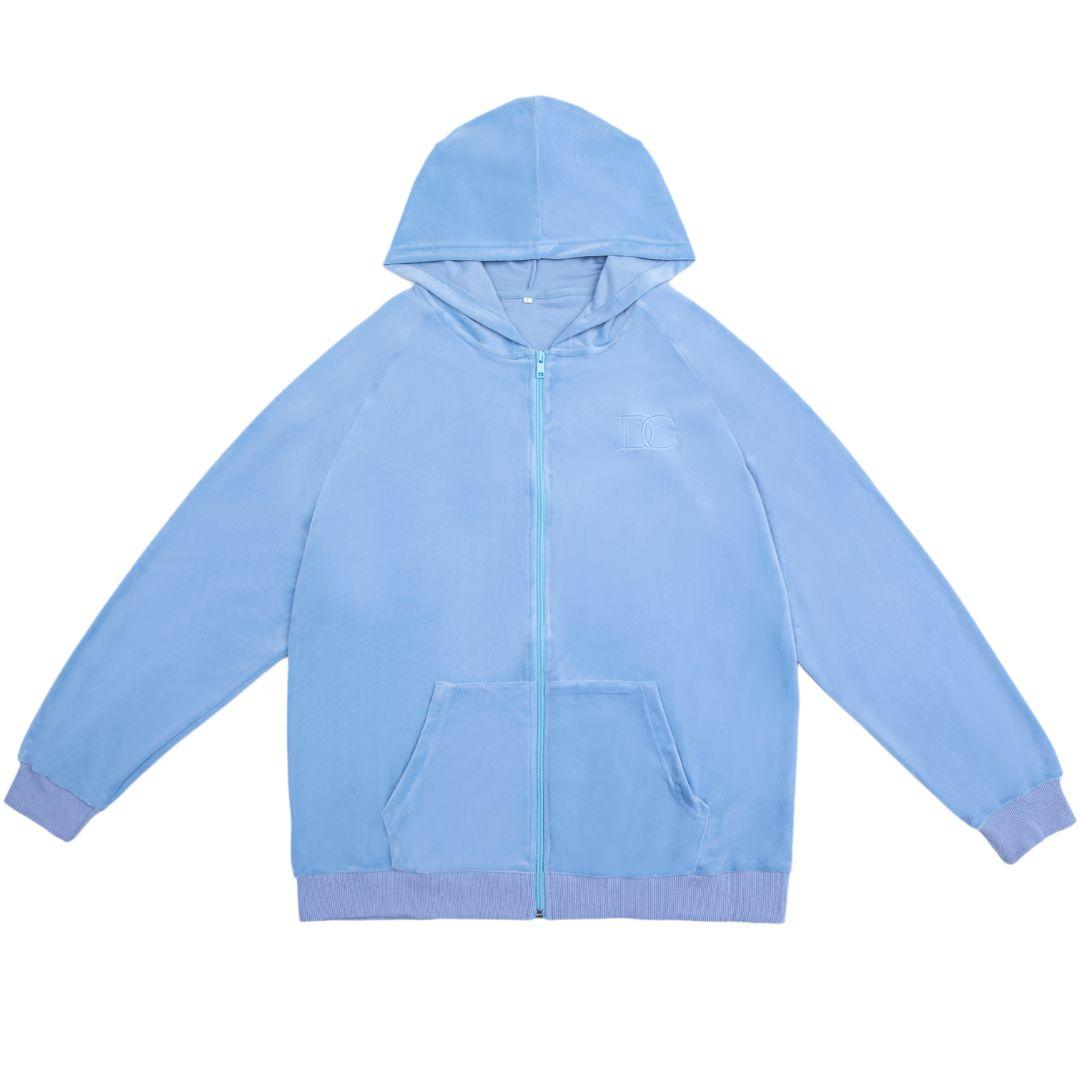 Draco Velour Tracksuit - Sky Blue