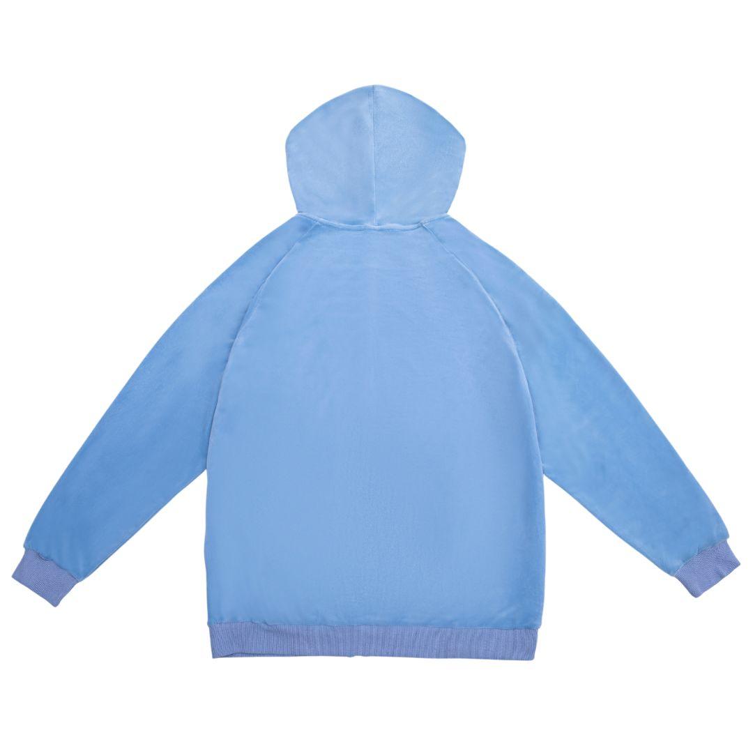 Draco Velour Tracksuit - Sky Blue