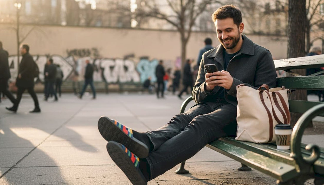 Urban park bench with bold statement slides