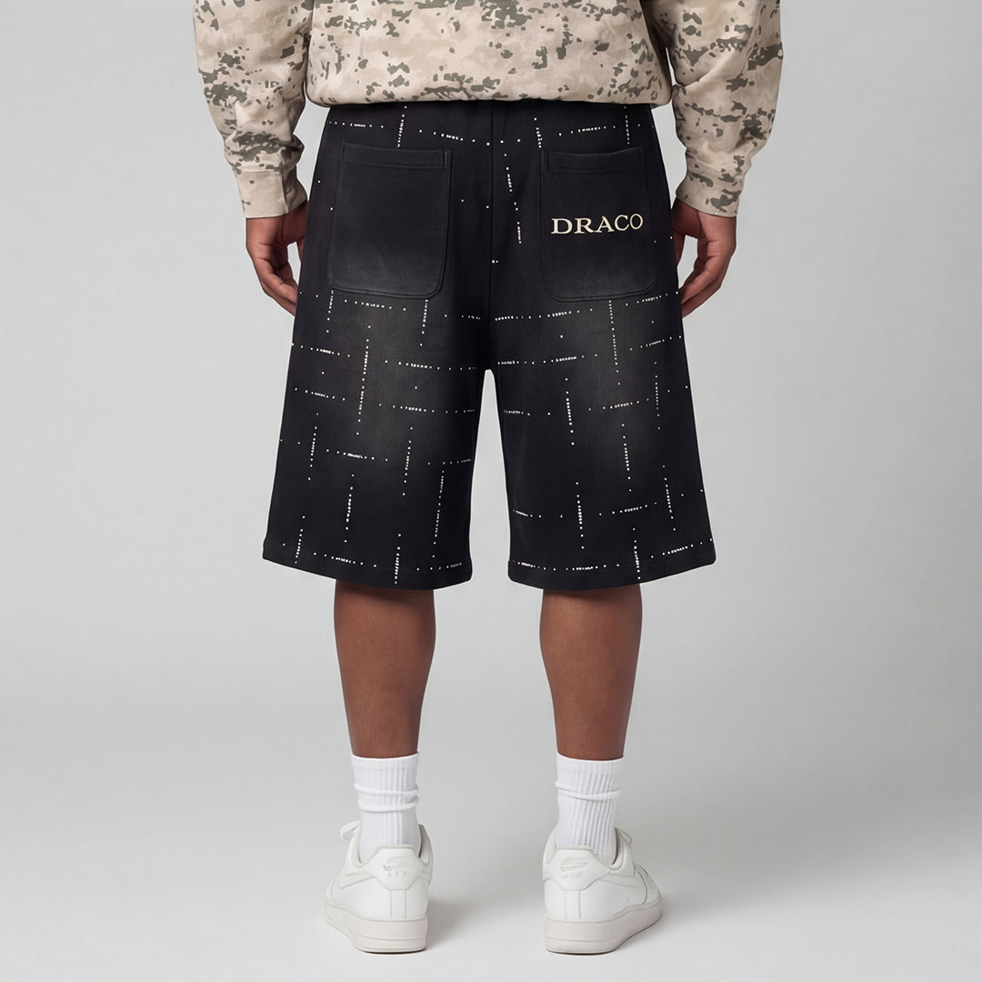 Draco Scattered Rhinestone Shorts