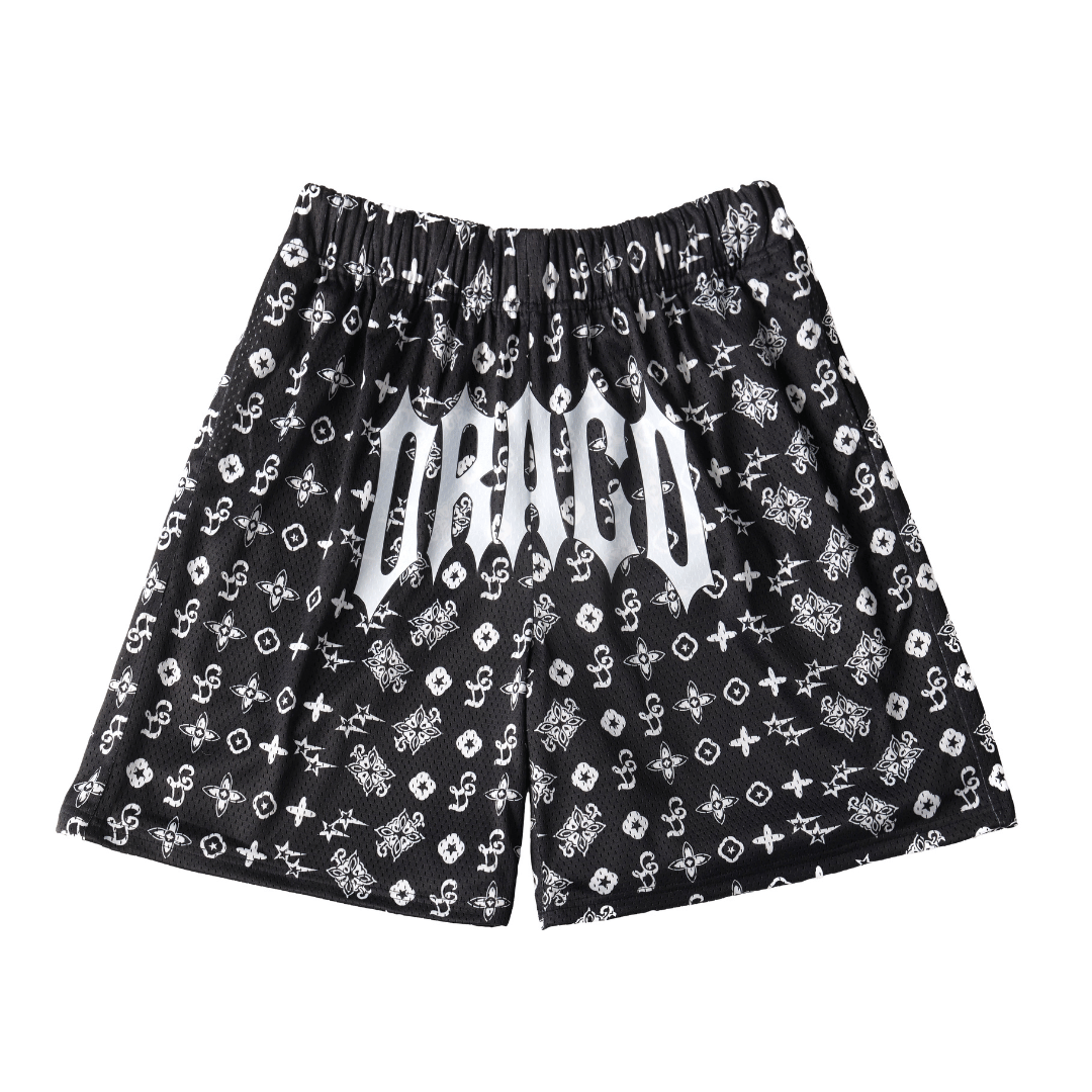Black Monogram Shorts