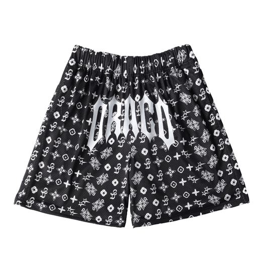 Black Monogram Shorts