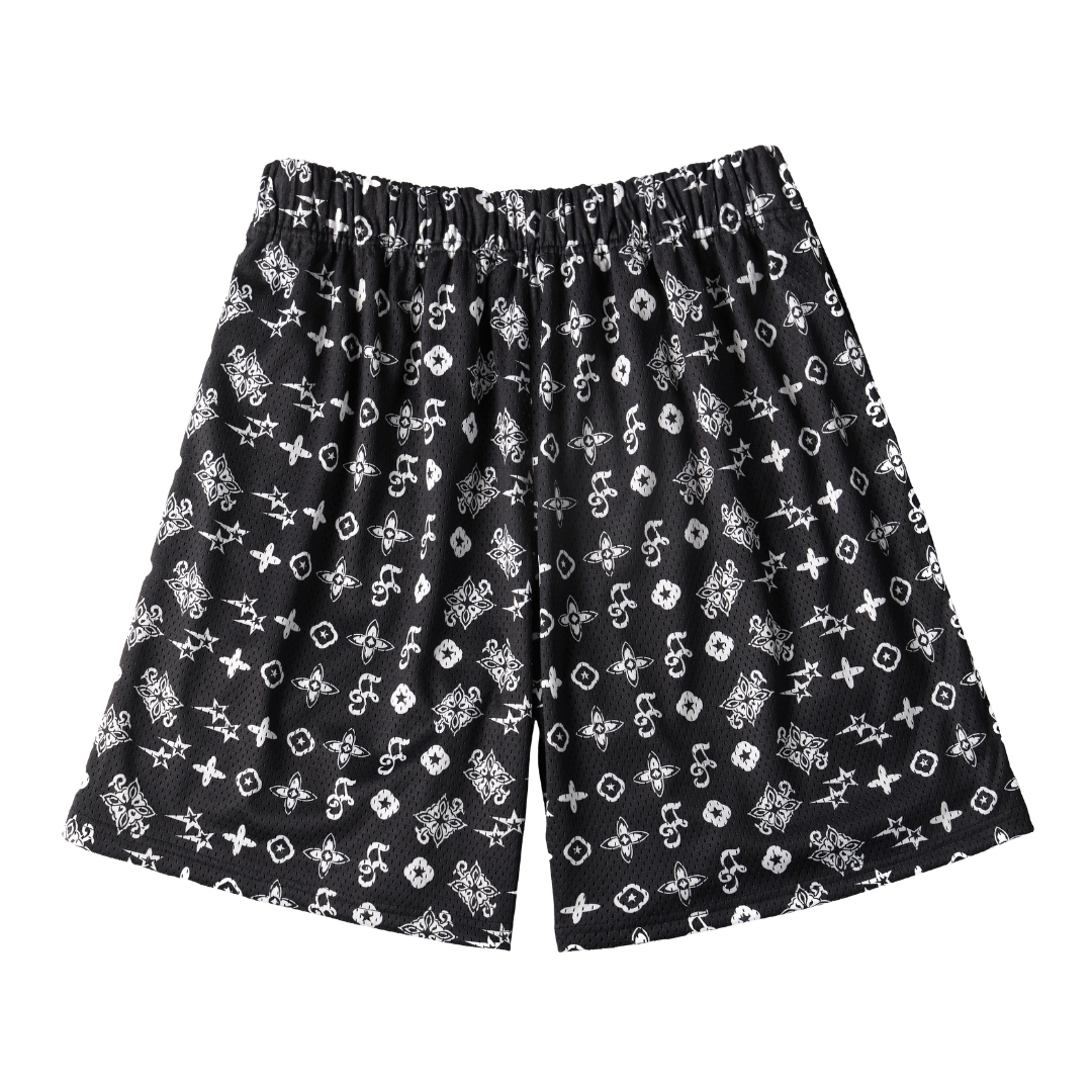 Black Monogram Shorts