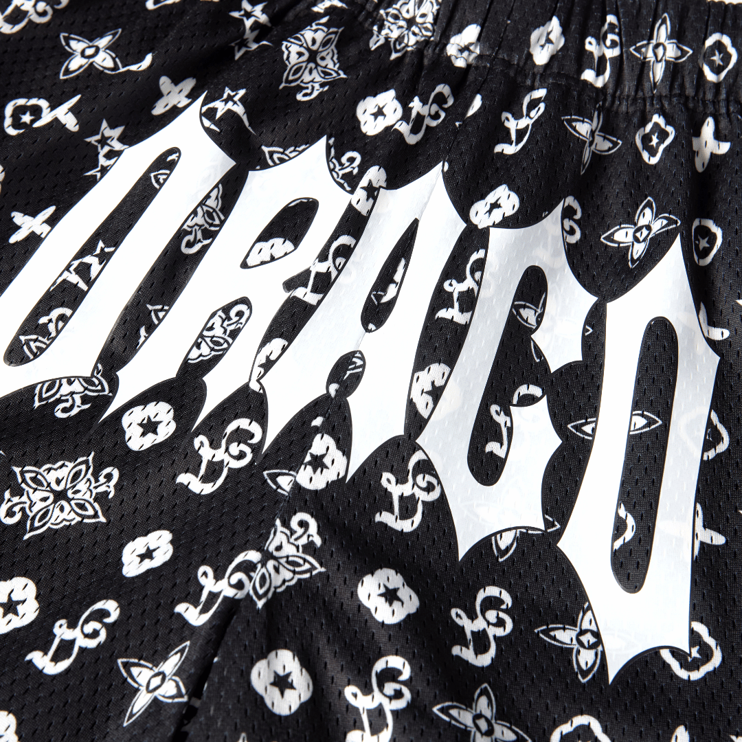 Black Monogram Shorts