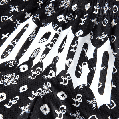 Black Monogram Shorts