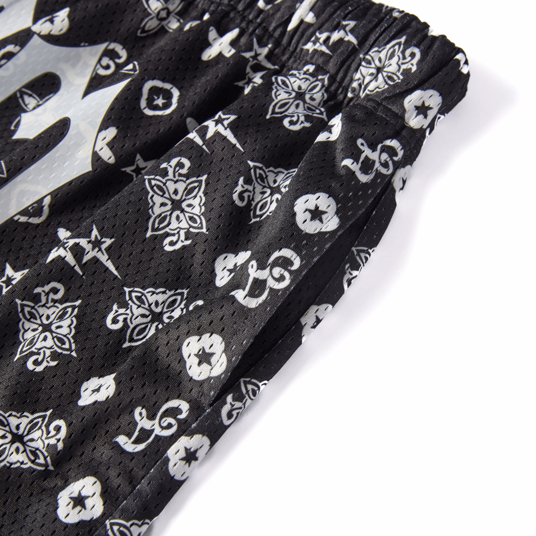 Black Monogram Shorts