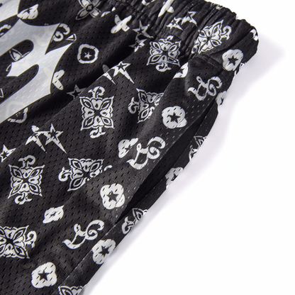 Black Monogram Shorts