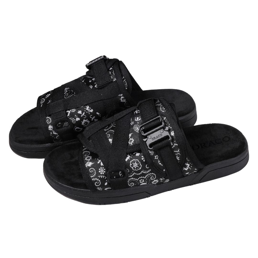 Remastered DracoSlides | Metal Buckle Suede Memory Foam Slides
