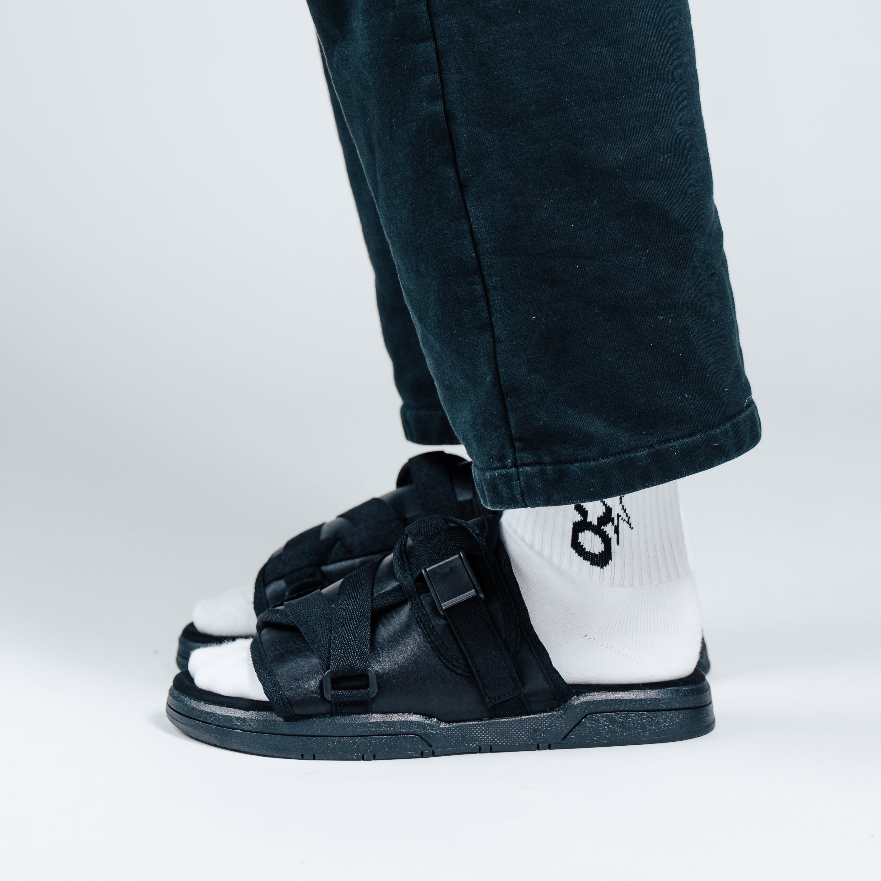 Blackout DracoSlides V2 | All-Black Suede Memory Foam Slides