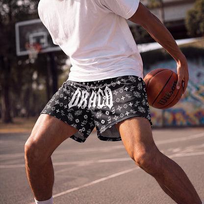 Black Monogram Shorts