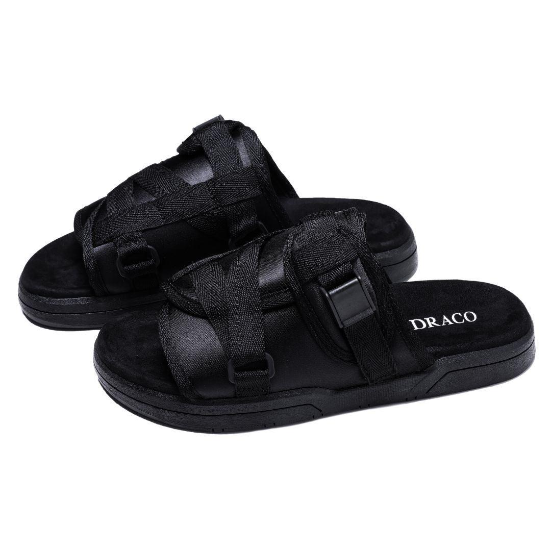 thumbnail image 2 of Draco Slides Black Phantom Velvet Sole Slides – Unisex, Adjustable Strap, US 11-12 2 of 3