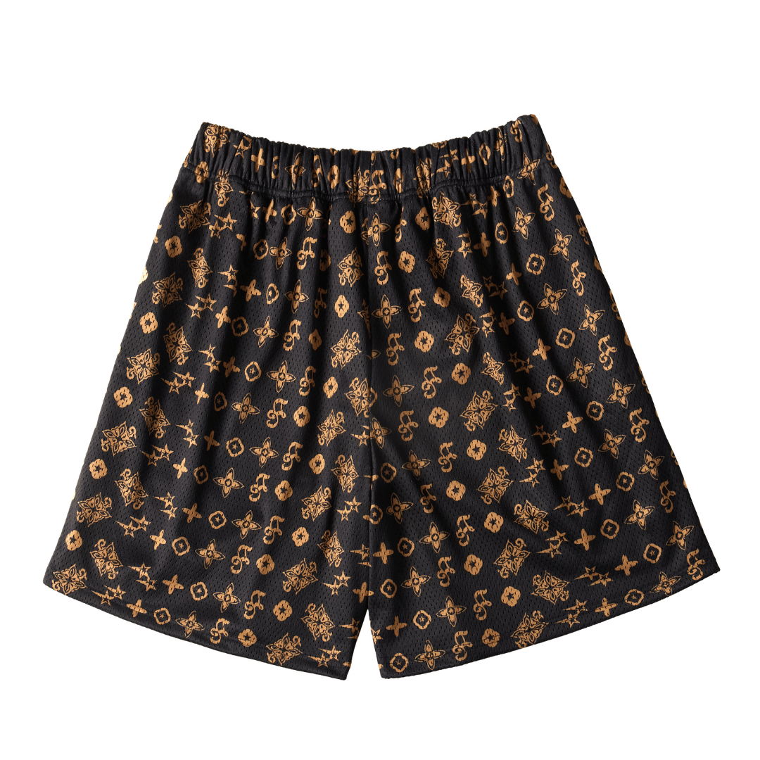 Gold Monogram Shorts