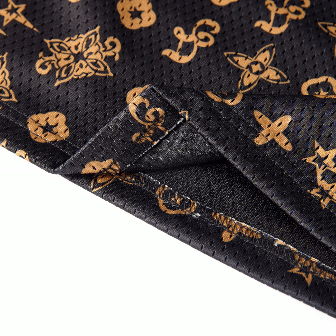 Gold Monogram Shorts