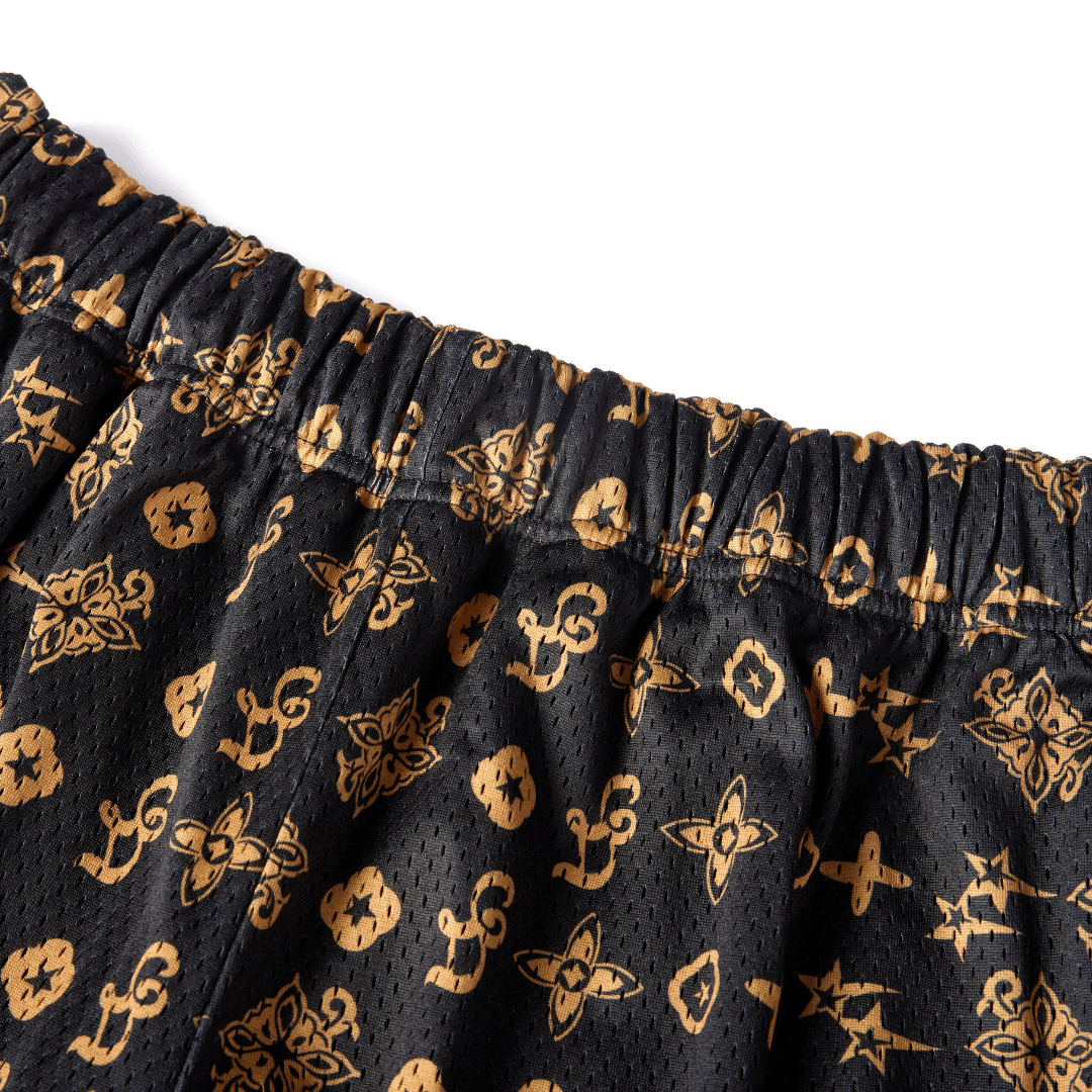 Gold Monogram Shorts