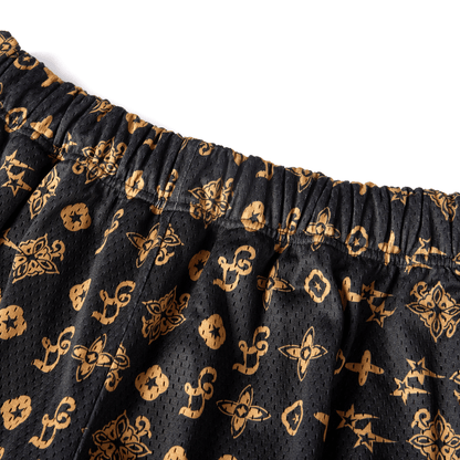 Gold Monogram Shorts