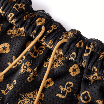 Gold Monogram Shorts