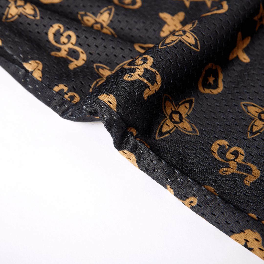 Gold Monogram Shorts