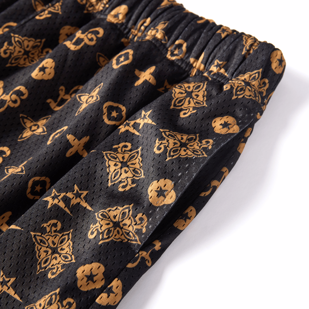 Gold Monogram Shorts