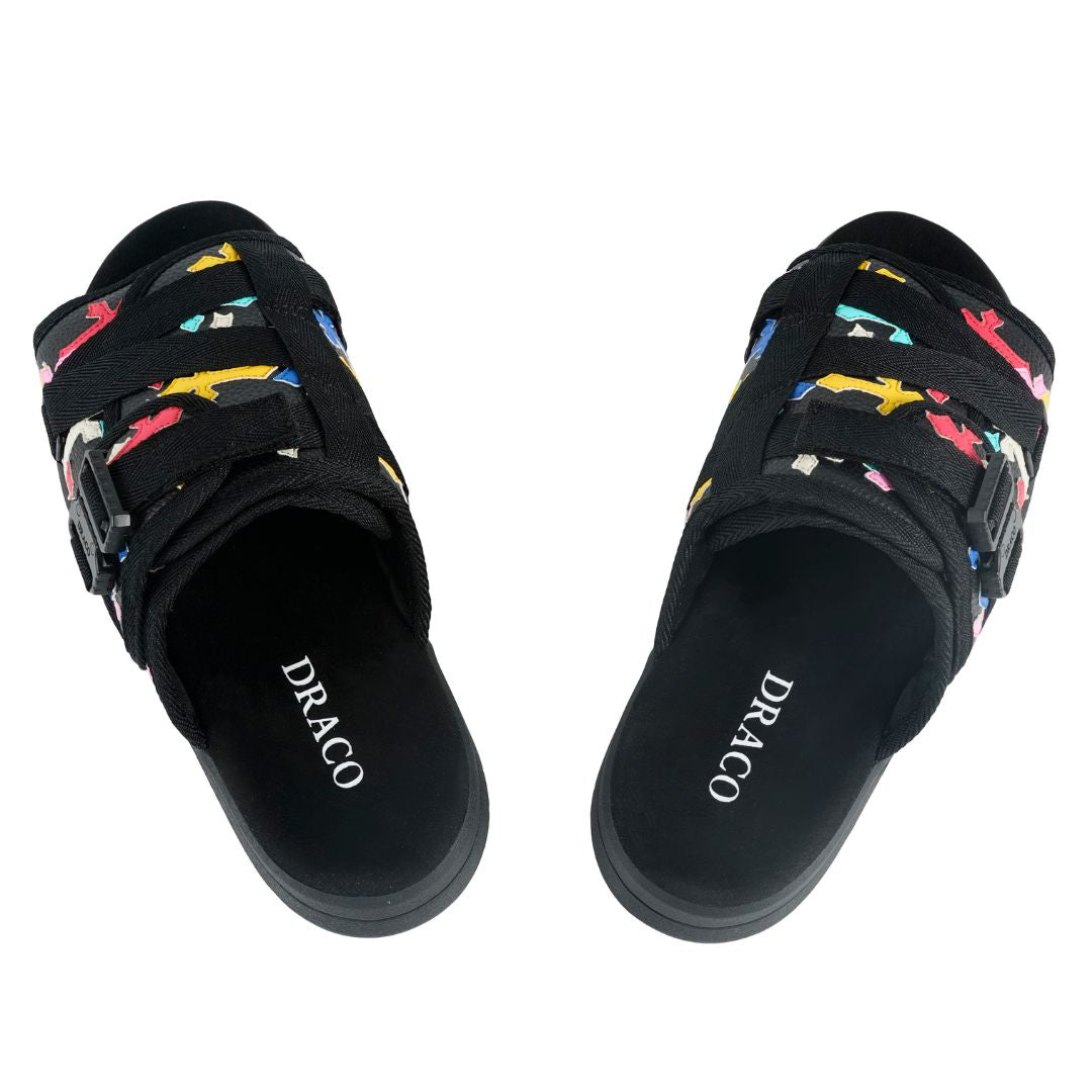 Cross Patch DracoSlides | Suede Memory Foam Slides – Dracoslides