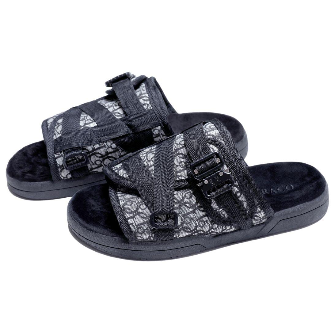 DracoSlides - Comfortable Luxurious Slides For Men & Women - Black ...