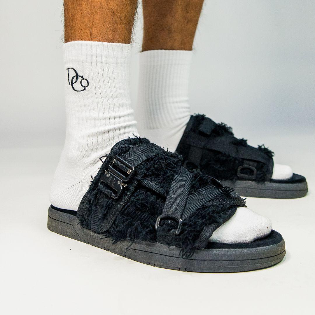 Remastered DracoSlides | Metal Buckle Suede Memory Foam Slides