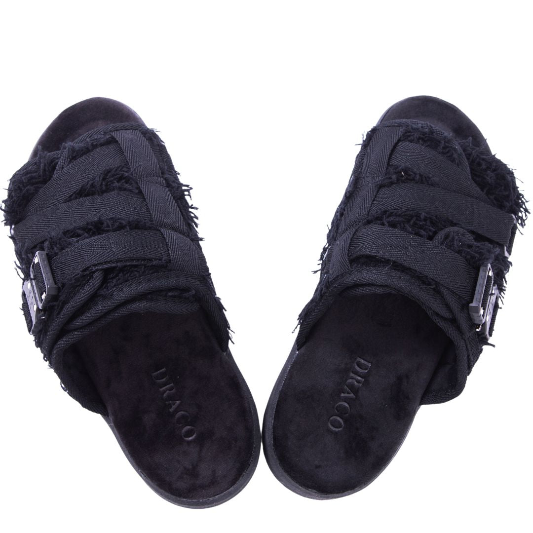 DracoSlides Comfortable Luxurious Slides For Men & Women Black