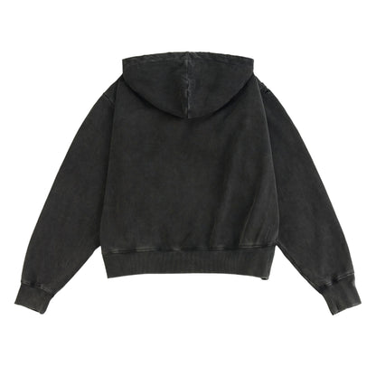 Draco Black Distressed Zip Up