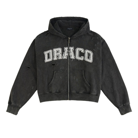 Draco Black Distressed Sweater