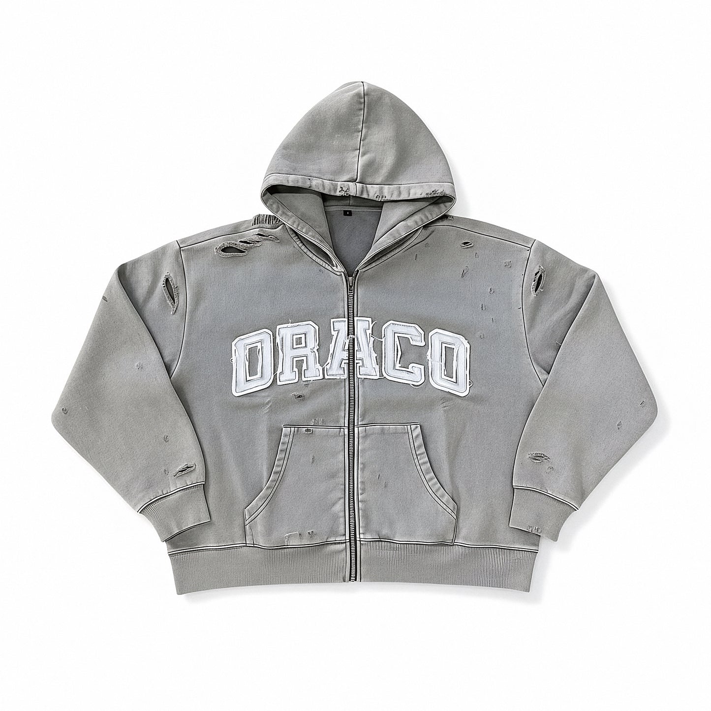 Draco Grey Distressed Sweater