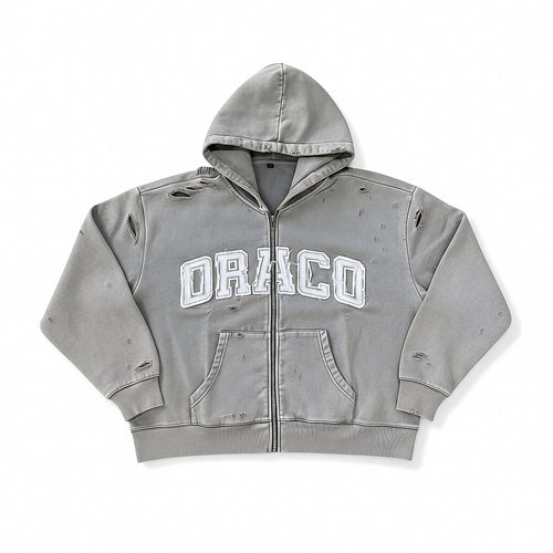 Draco Grey Distressed Sweater