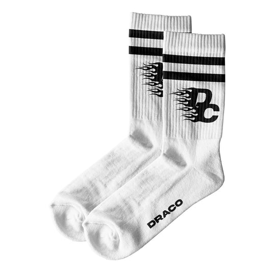 DC Flame Socks - White