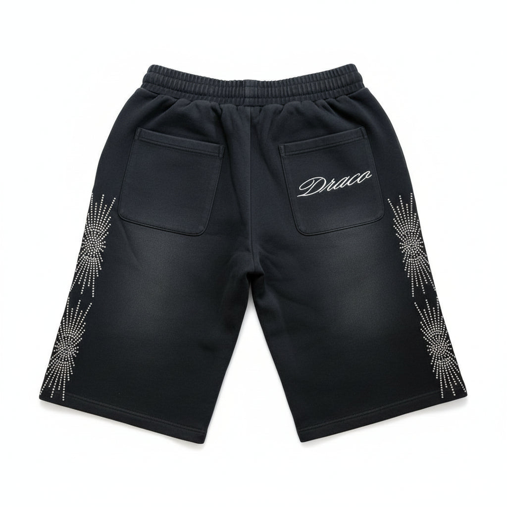 Draco Rhinestone Sweat Shorts