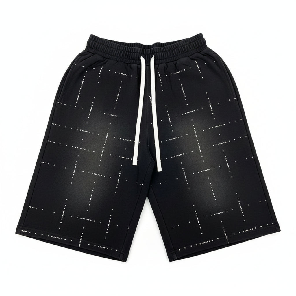 Draco Scattered Rhinestone Shorts