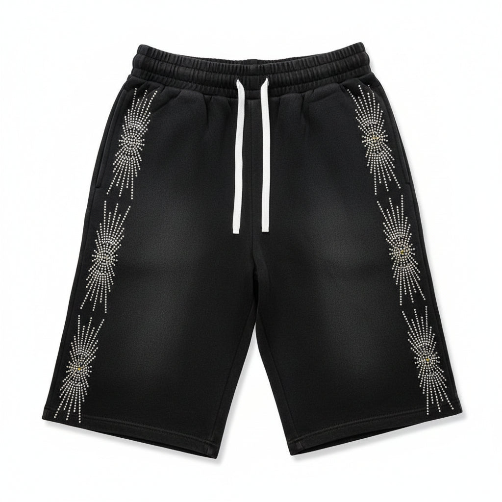 Draco Rhinestone Sweat Shorts