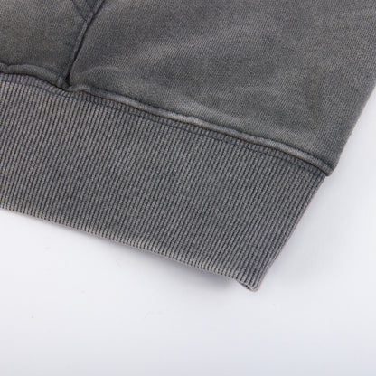 Draco Grey Distressed Zip Up