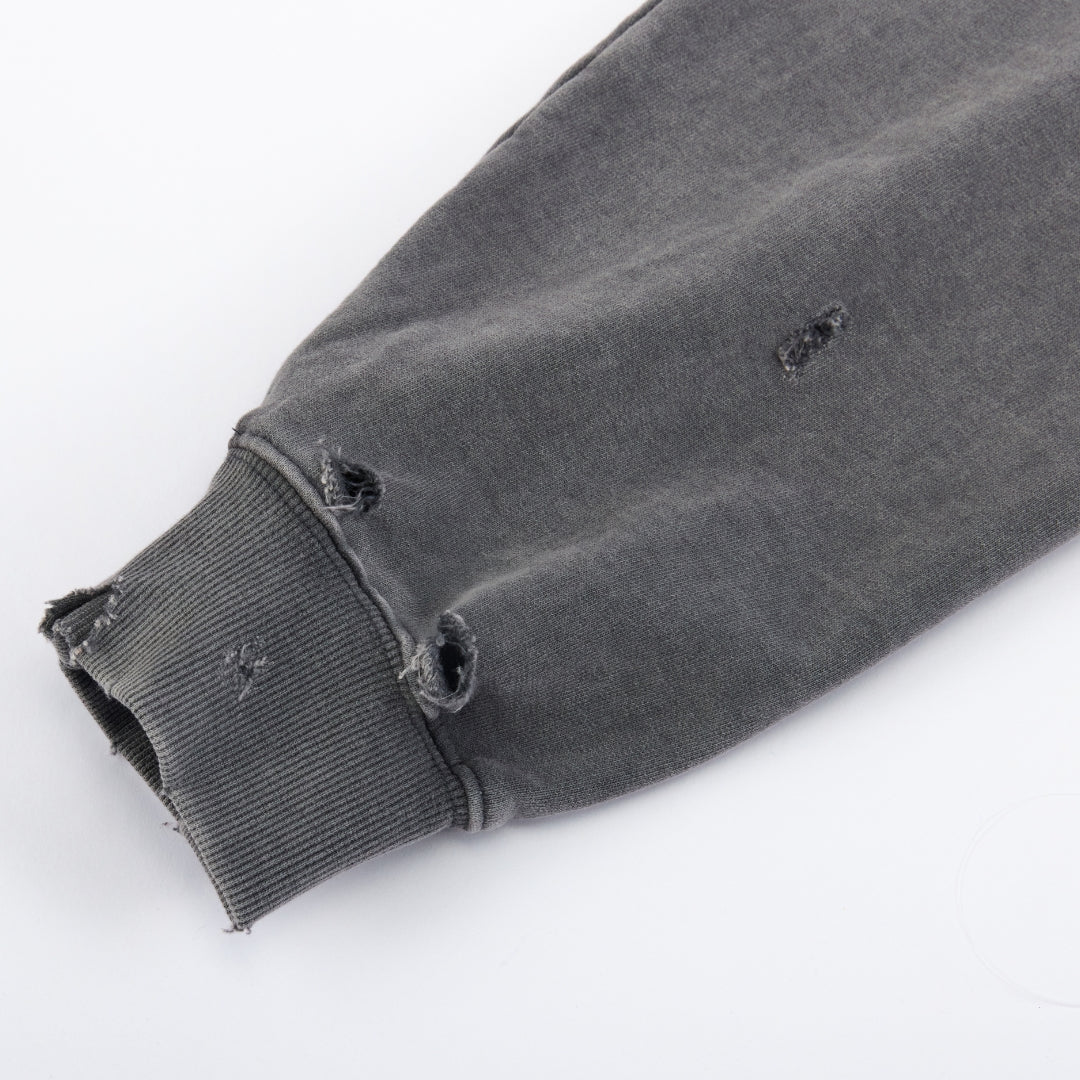 Draco Grey Distressed Zip Up