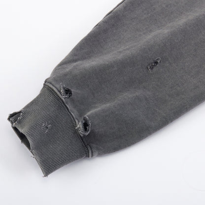 Draco Grey Distressed Zip Up
