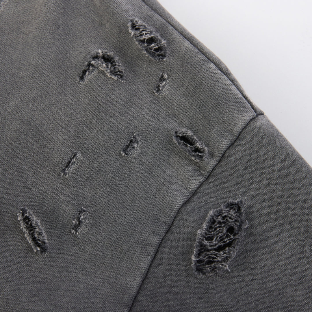 Draco Grey Distressed Zip Up
