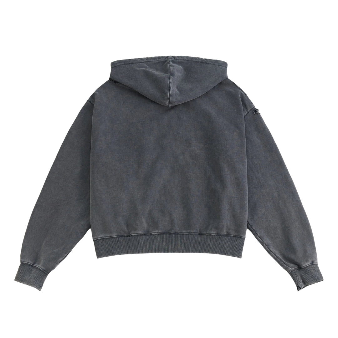 Draco Grey Distressed Zip Up