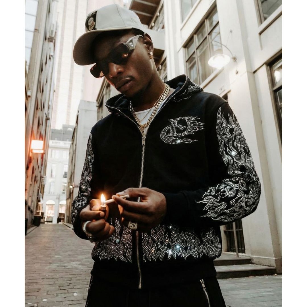 Flame Rhinestone Hoodie