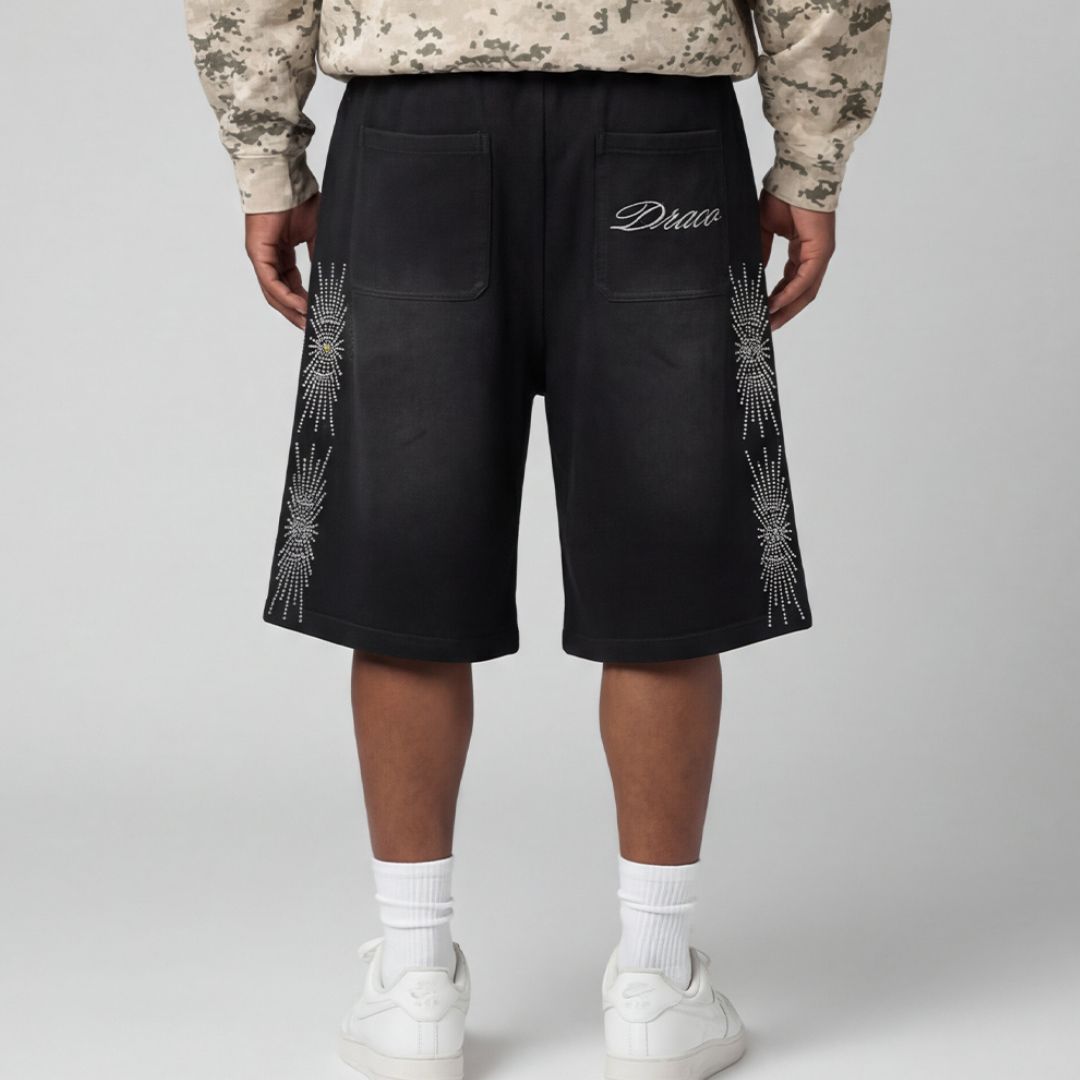 Draco Rhinestone Sweat Shorts